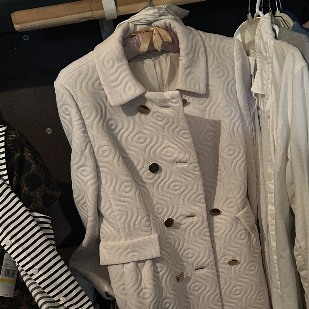Elegant Cream Women's Pea Coat